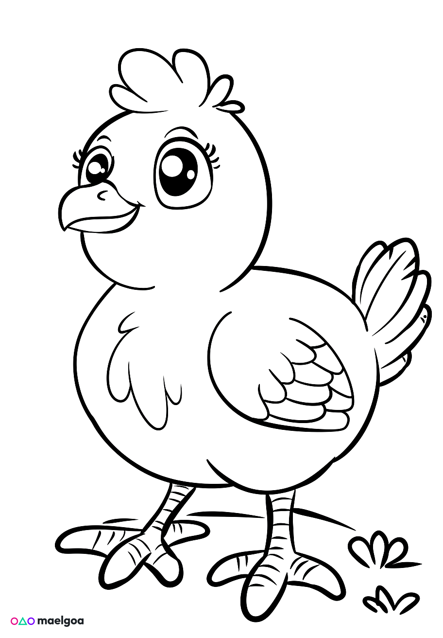 Image gratuite Coloriage poule 6