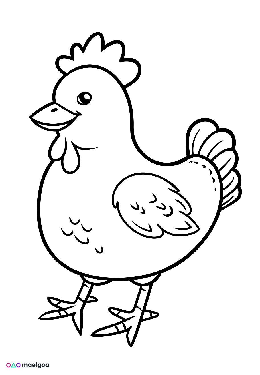 Image gratuite Coloriage poule 7