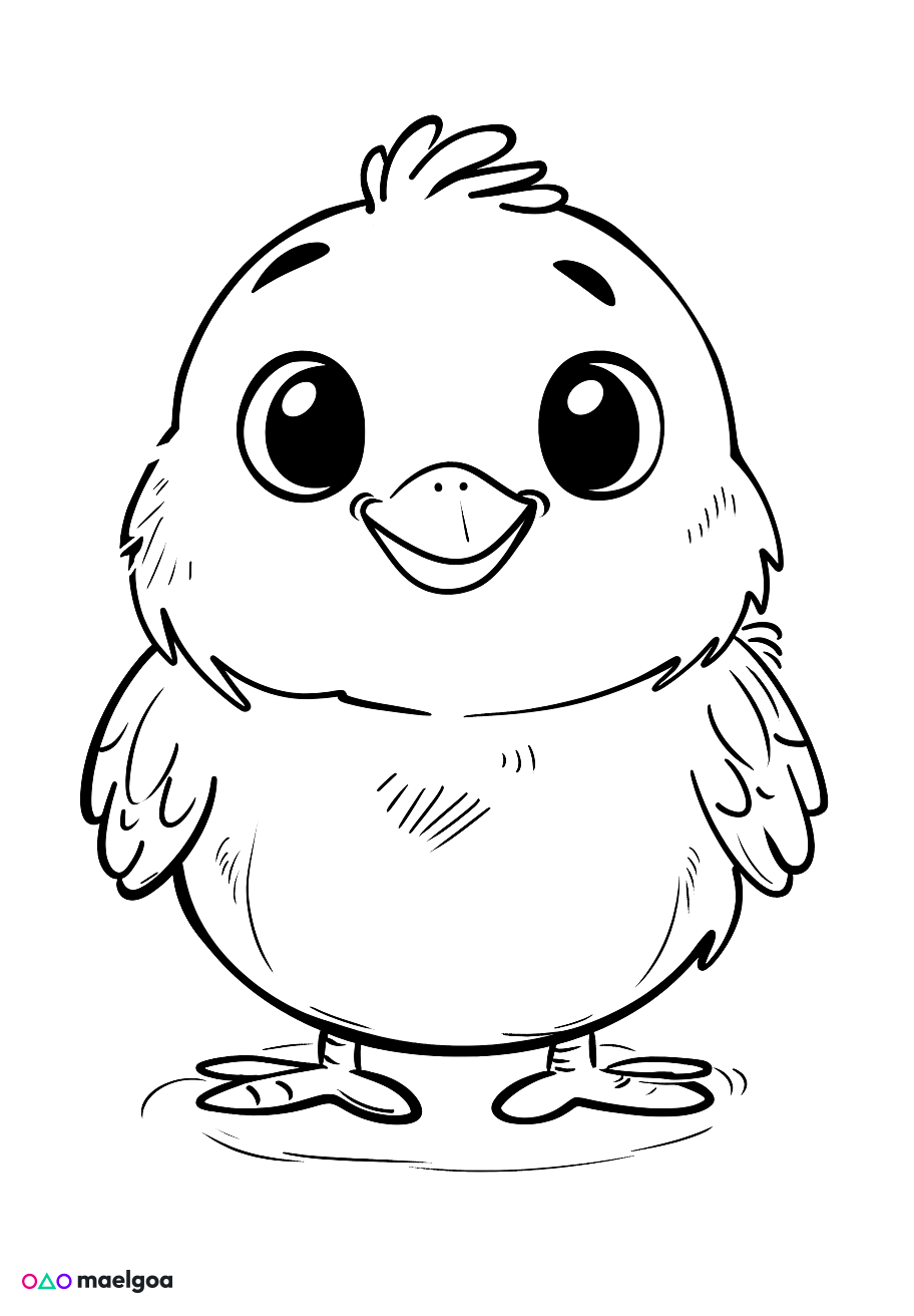 Image gratuite Coloriage poulet 2