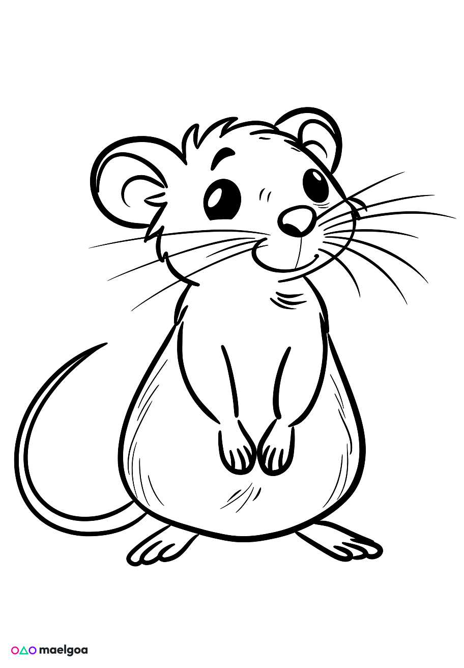 Image gratuite Coloriage rat 2