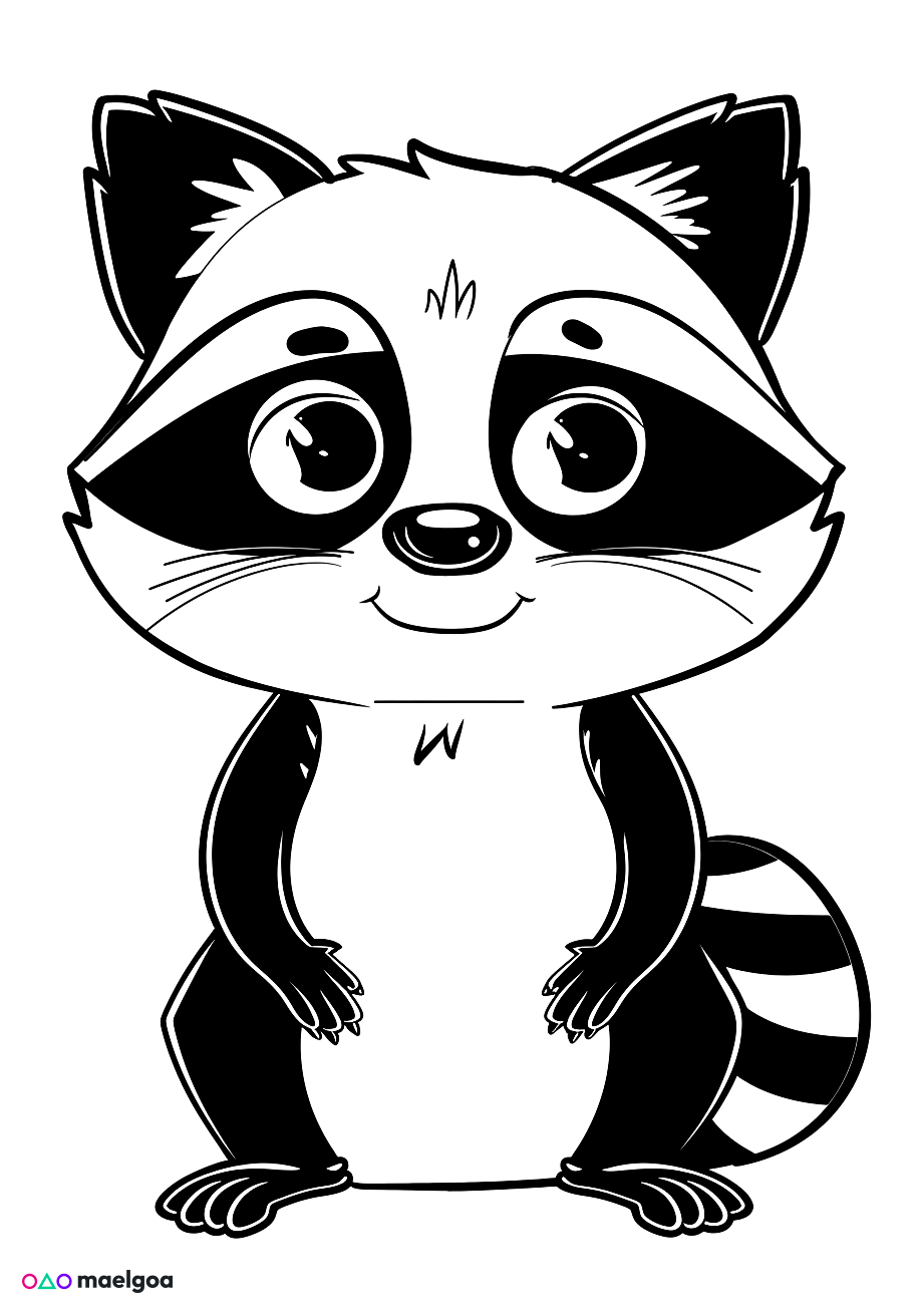 Image gratuite Coloriage raton laveur 1