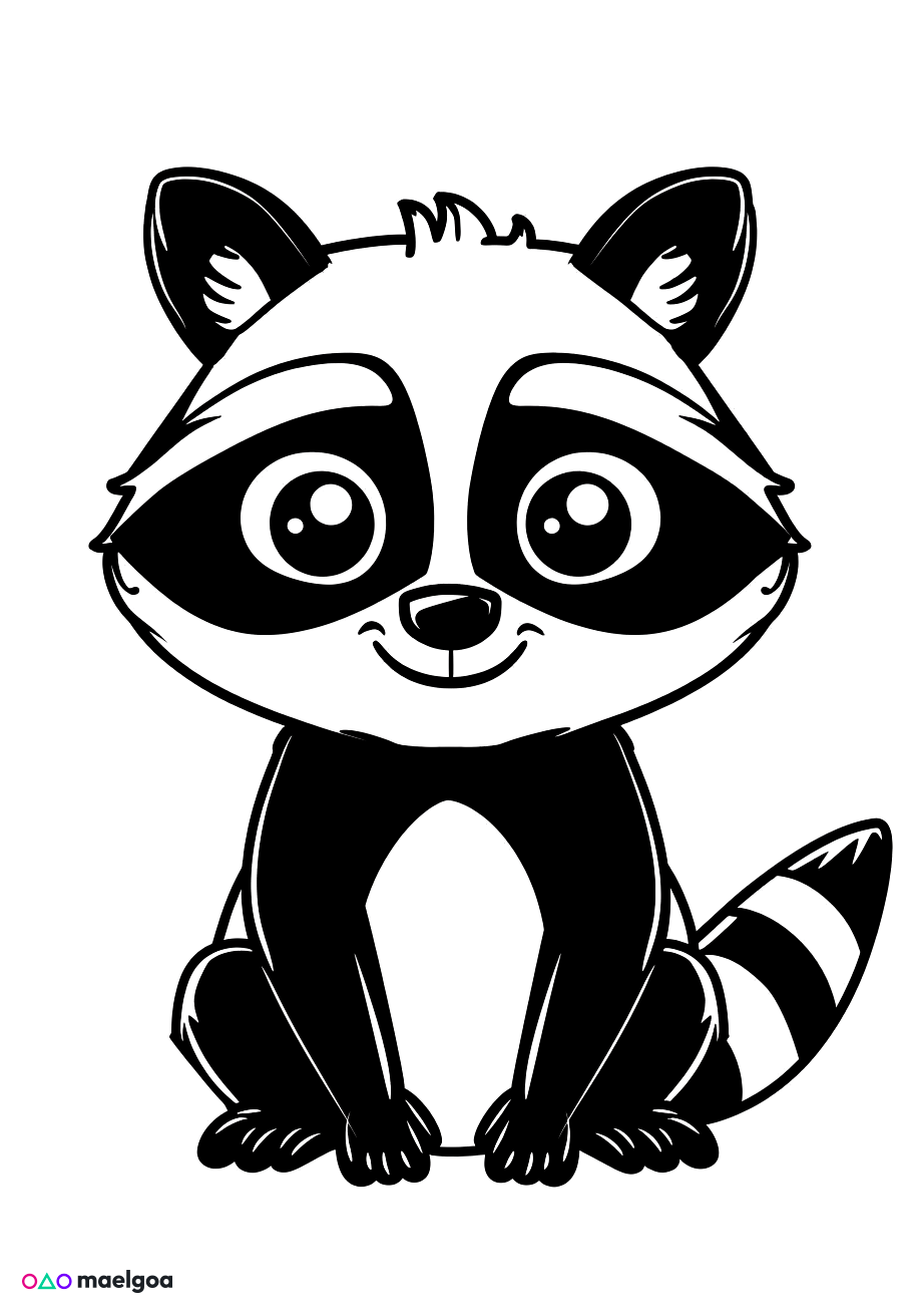 Image gratuite Coloriage raton laveur 2