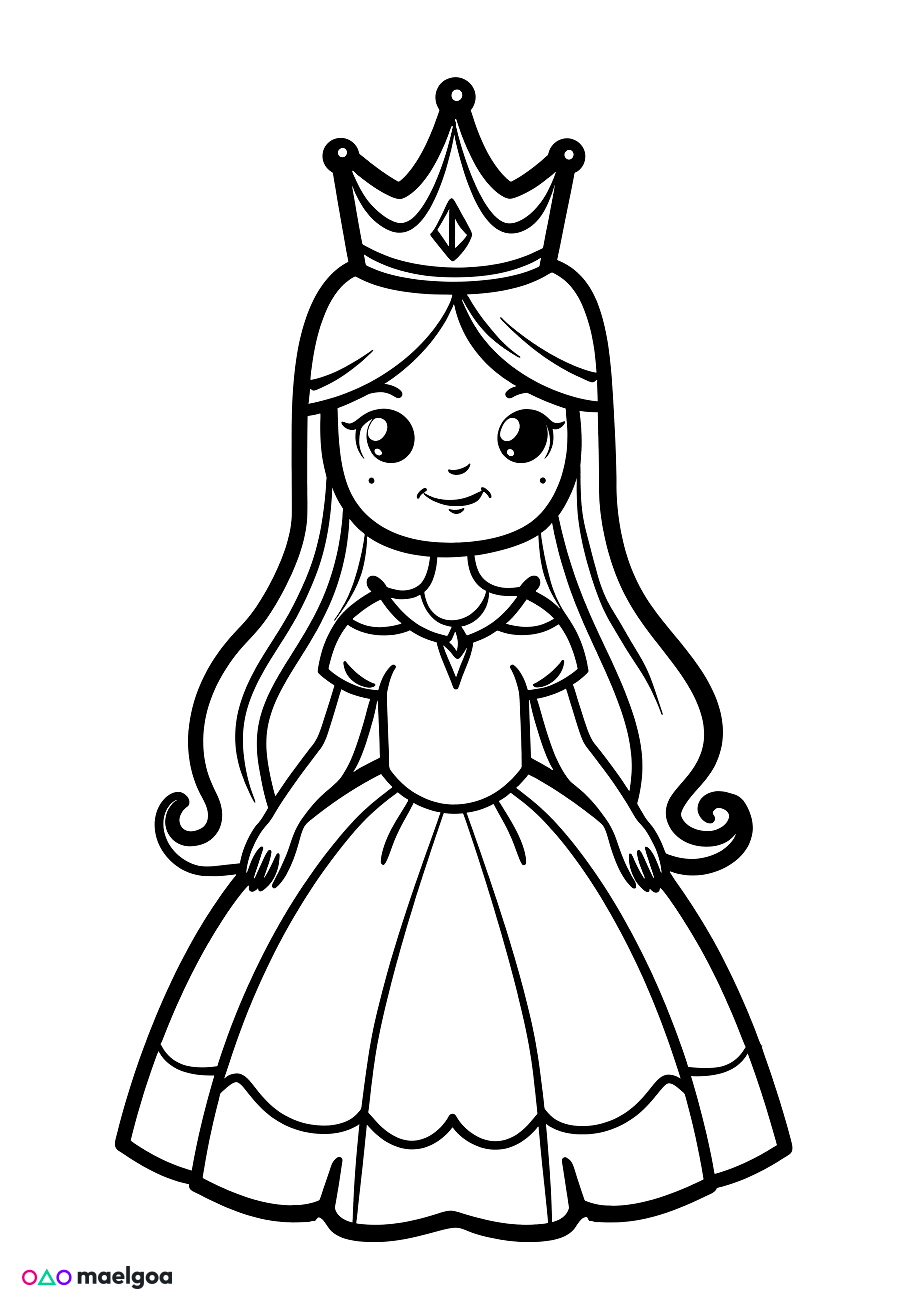 Image gratuite Coloriage reine 1