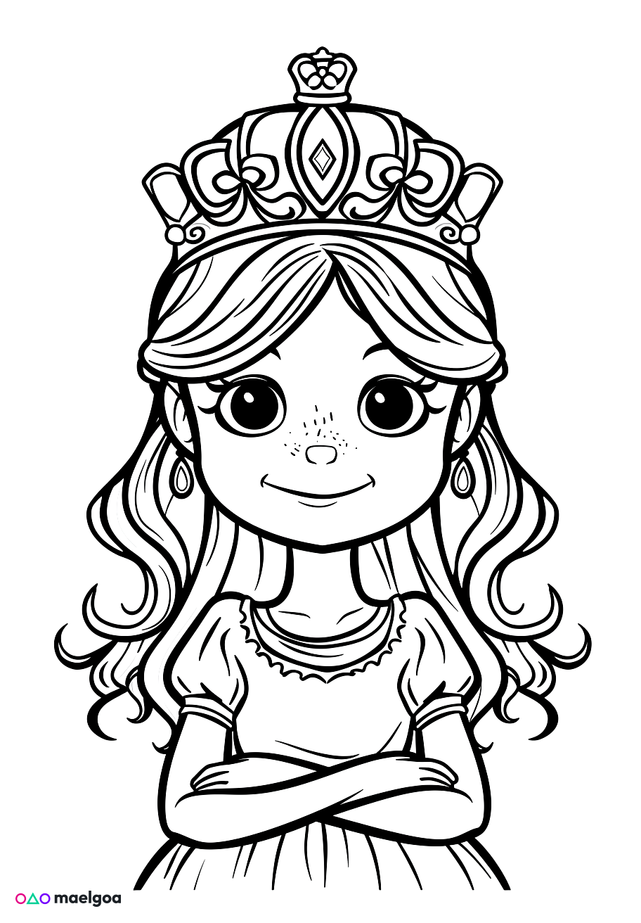 Image gratuite Coloriage reine 3