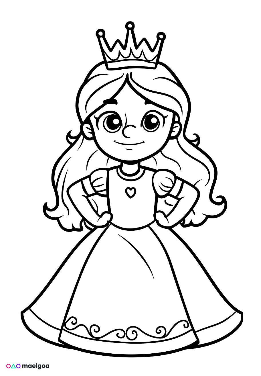 Image gratuite Coloriage reine 4