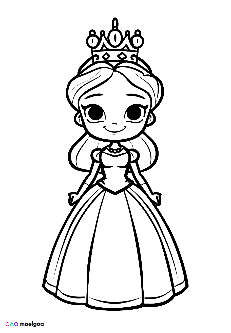 Image gratuite Coloriage reine 6
