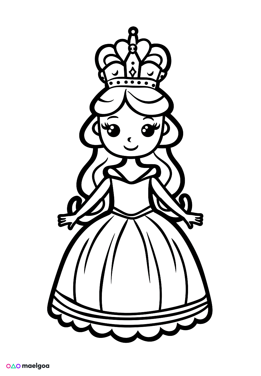 Image gratuite Coloriage reine 9