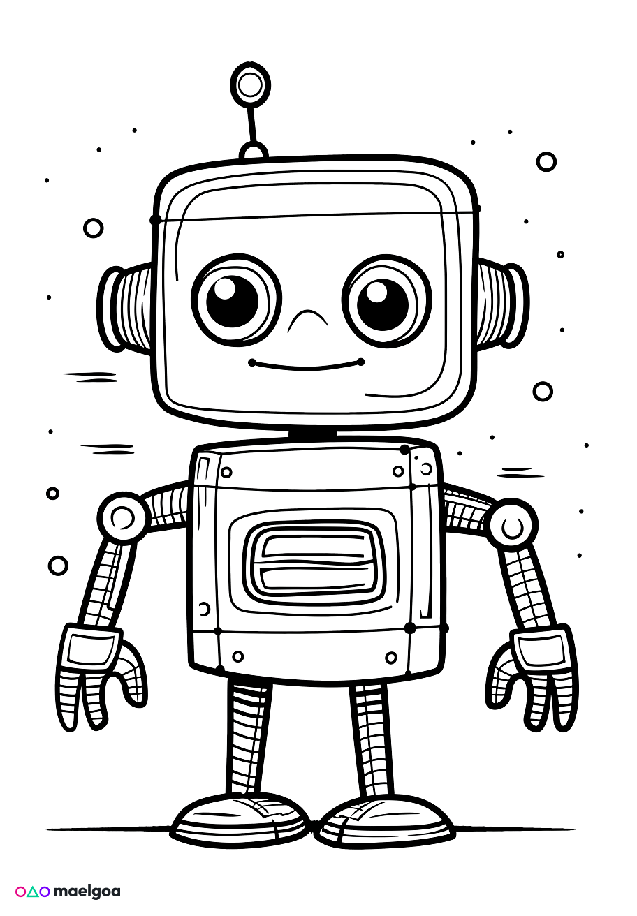 Image gratuite Coloriage robot 1