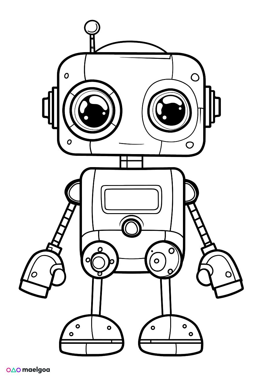 Image gratuite Coloriage robot 2