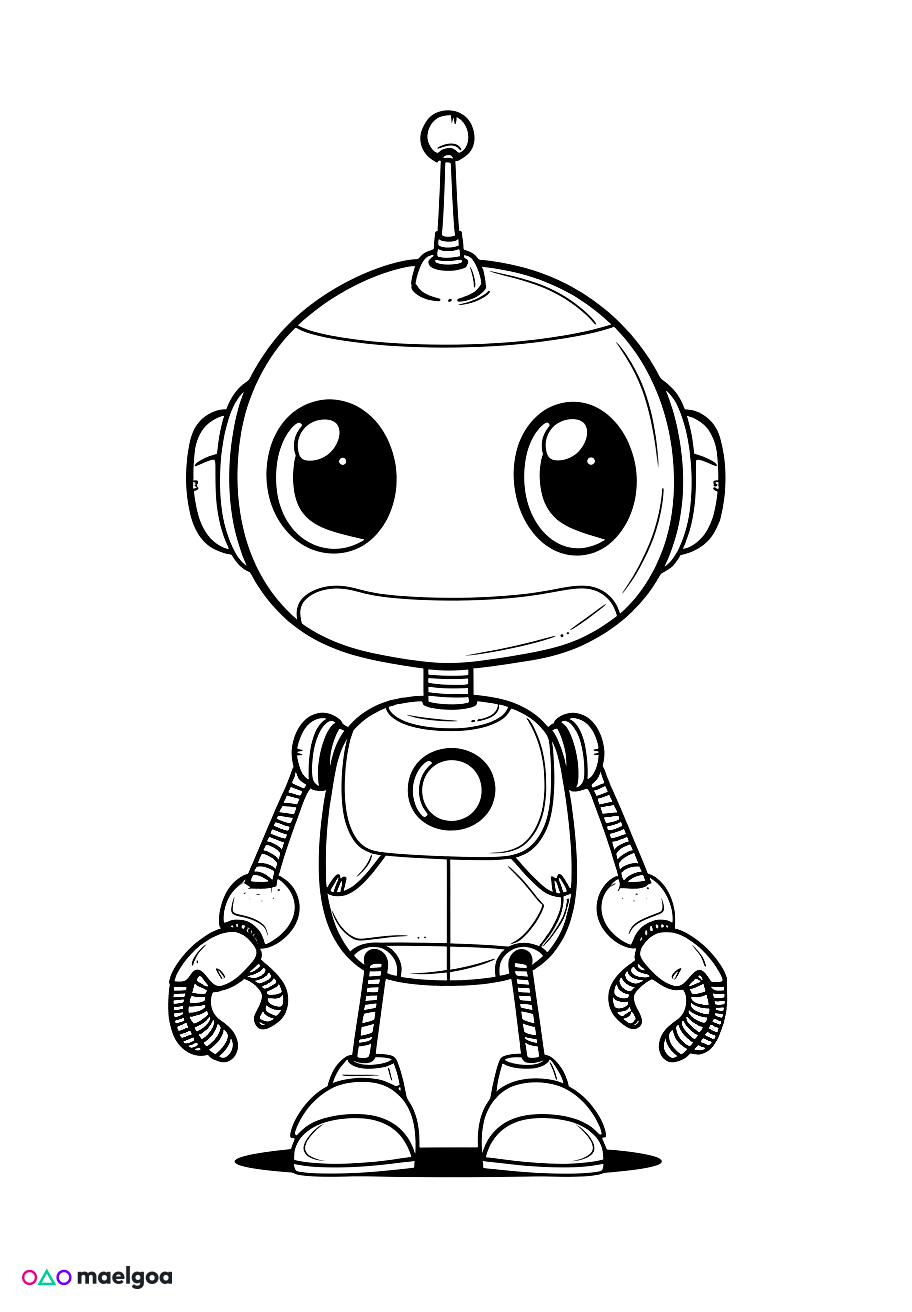Image gratuite Coloriage robot 3