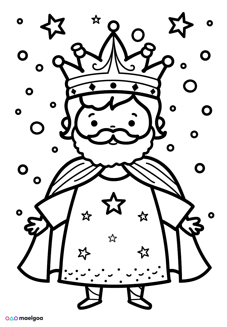 Image gratuite Coloriage roi étoiles 1