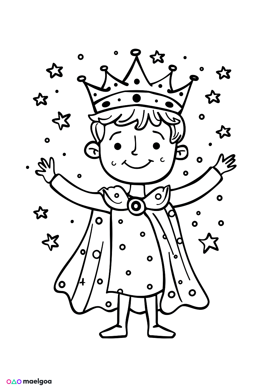 Image gratuite Coloriage roi étoiles 2