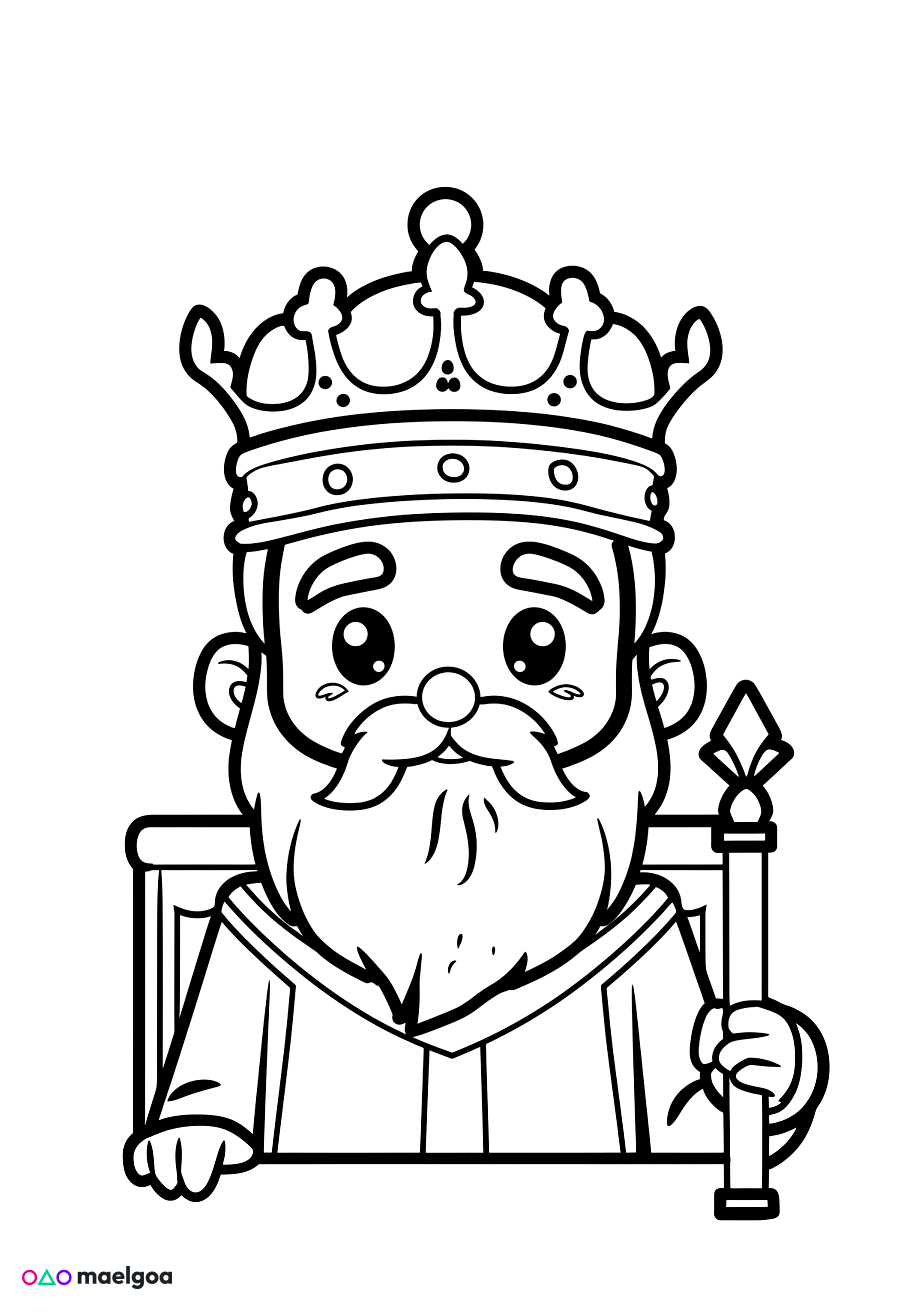 Image gratuite Coloriage roi mignon 2