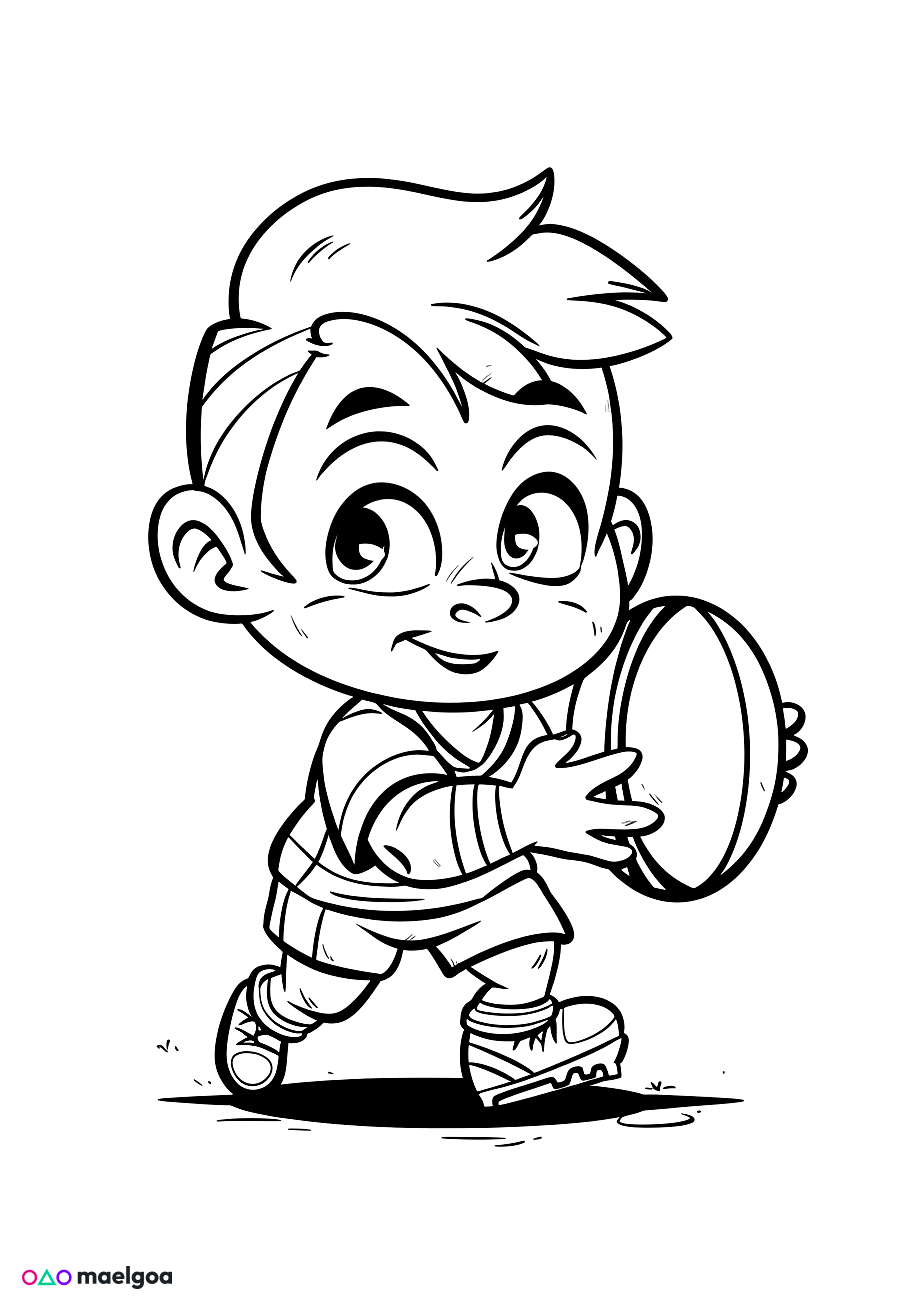 Image gratuite Coloriage rugby 3