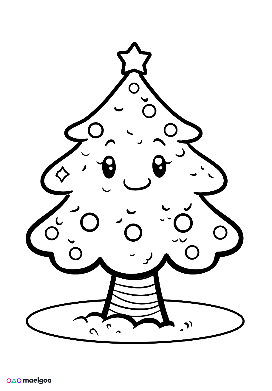 Image gratuite Coloriage sapin de Noël 1