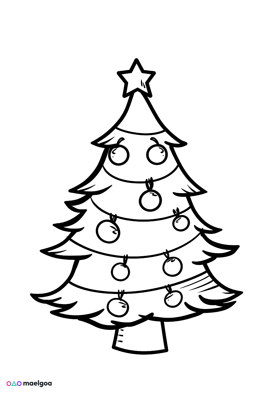 Image gratuite Coloriage sapin de Noël 2