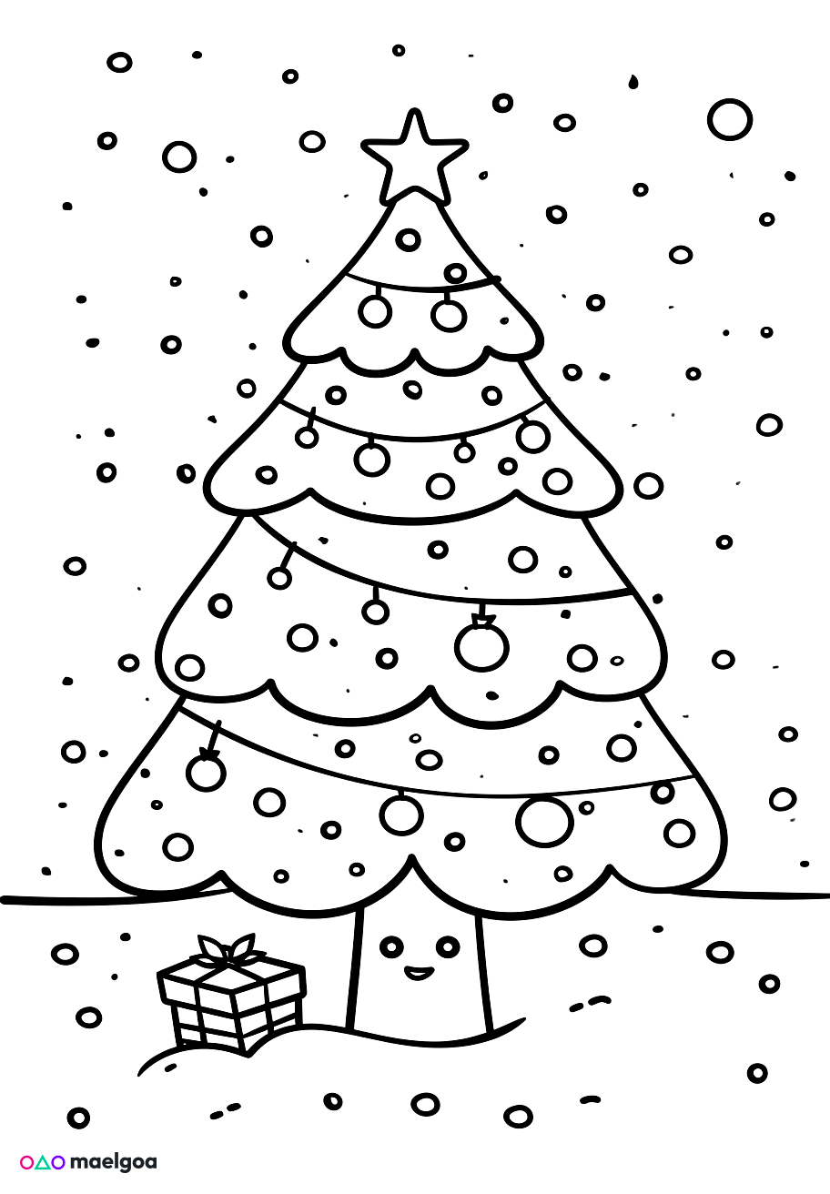 Image gratuite Coloriage sapin de Noël 3