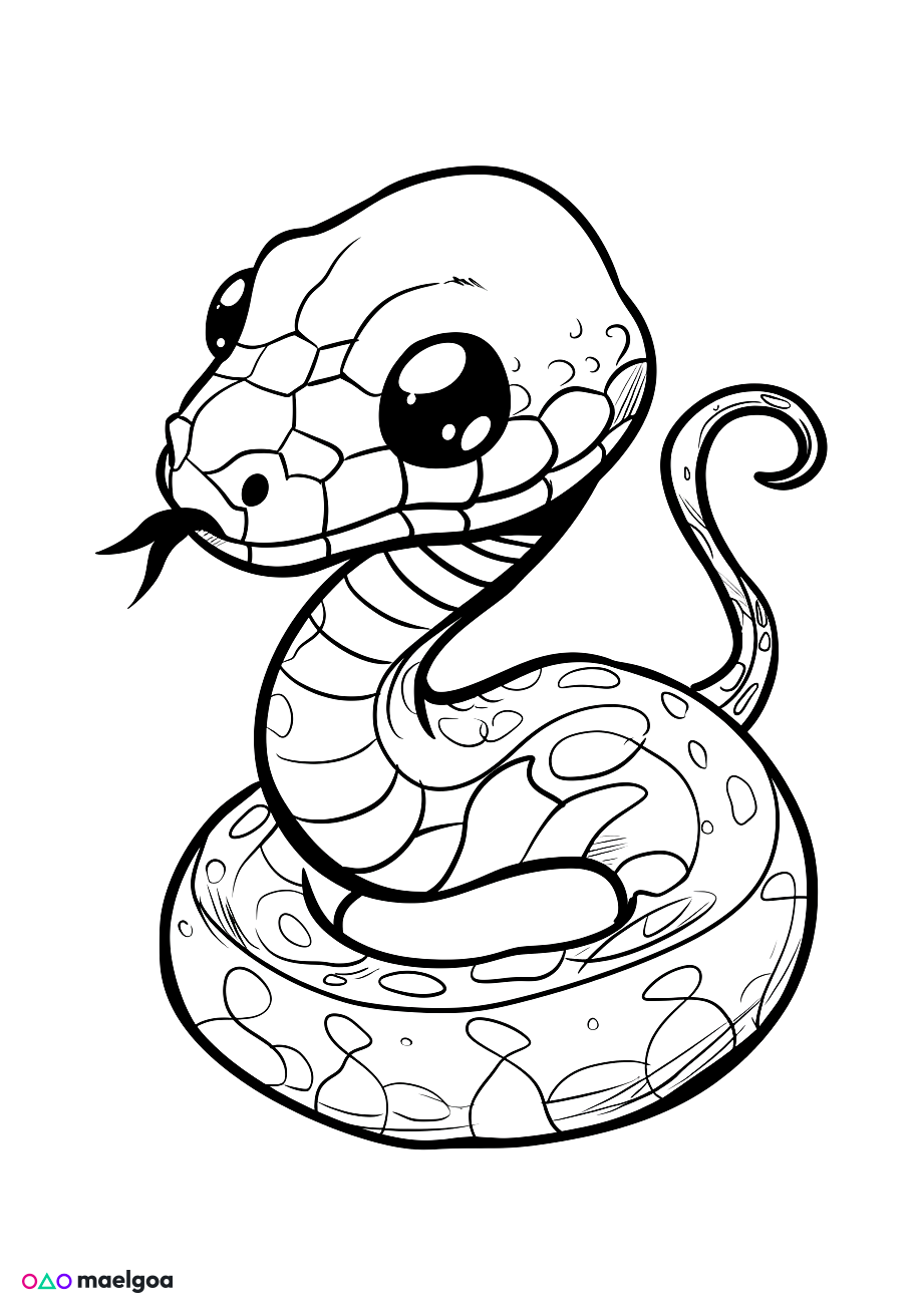 Image gratuite Coloriage serpent 2