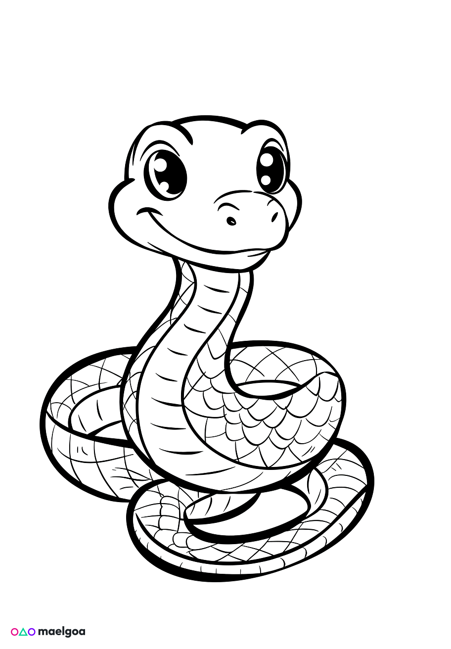 Image gratuite Coloriage serpent 4