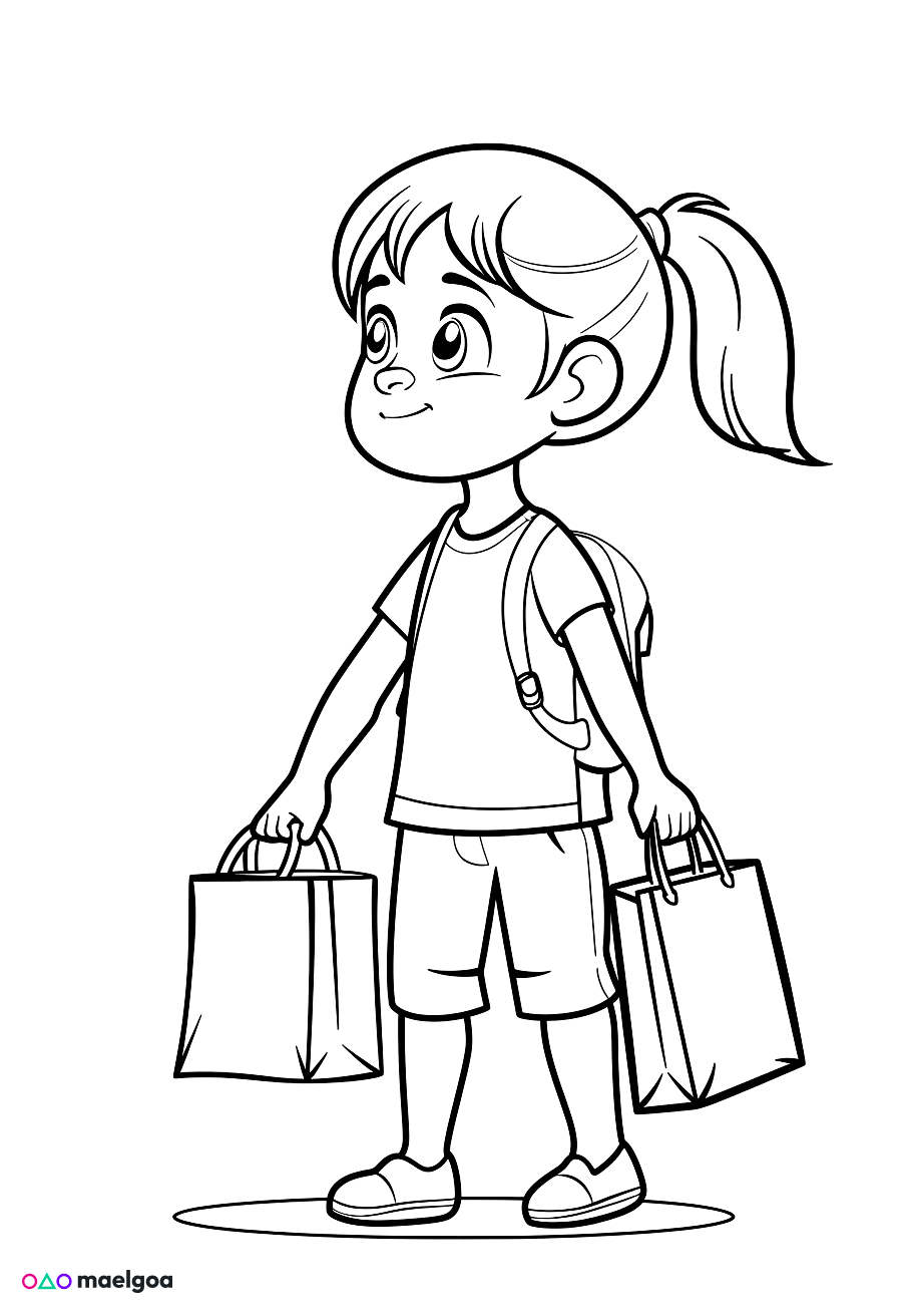 Image gratuite Coloriage shopping 1