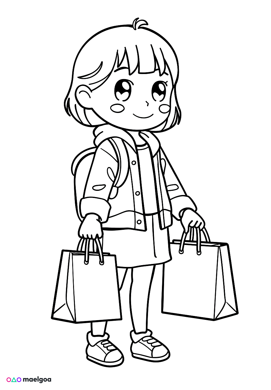 Image gratuite Coloriage shopping 2