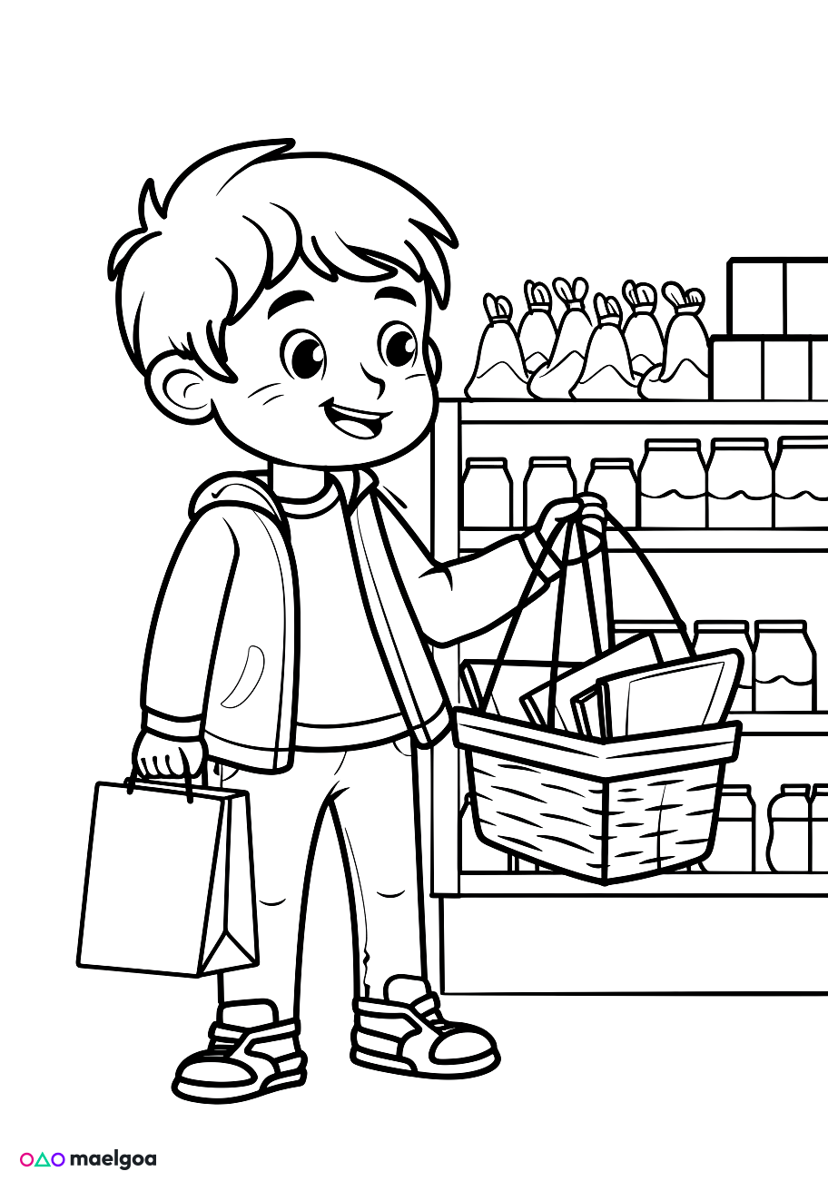 Image gratuite Coloriage shopping 3