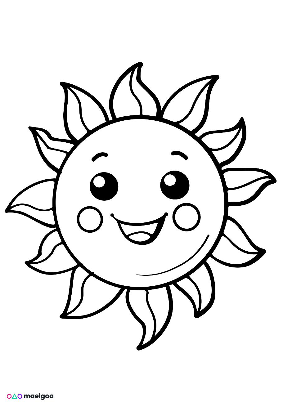Image gratuite Coloriage soleil 2