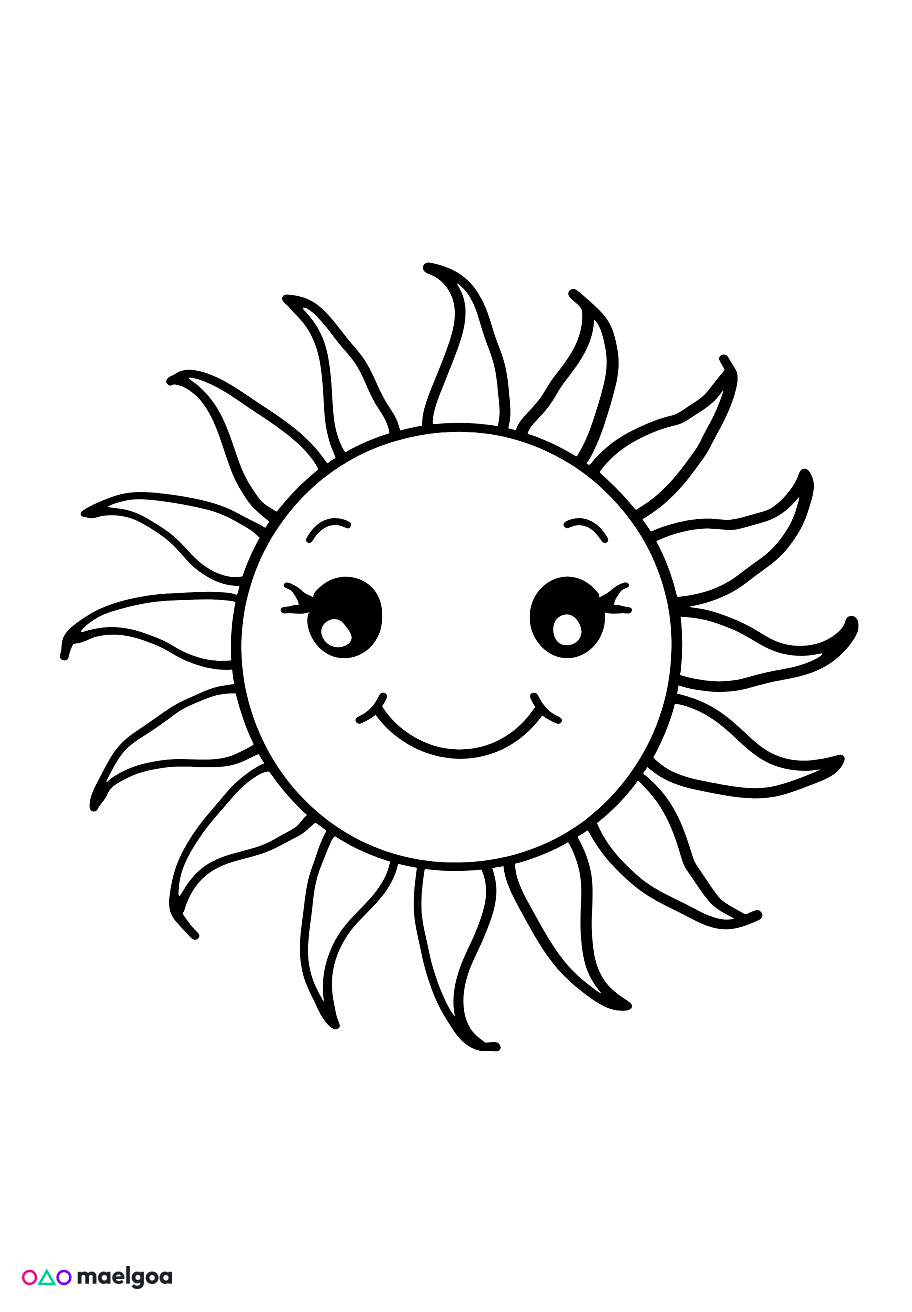 Image gratuite Coloriage soleil 3