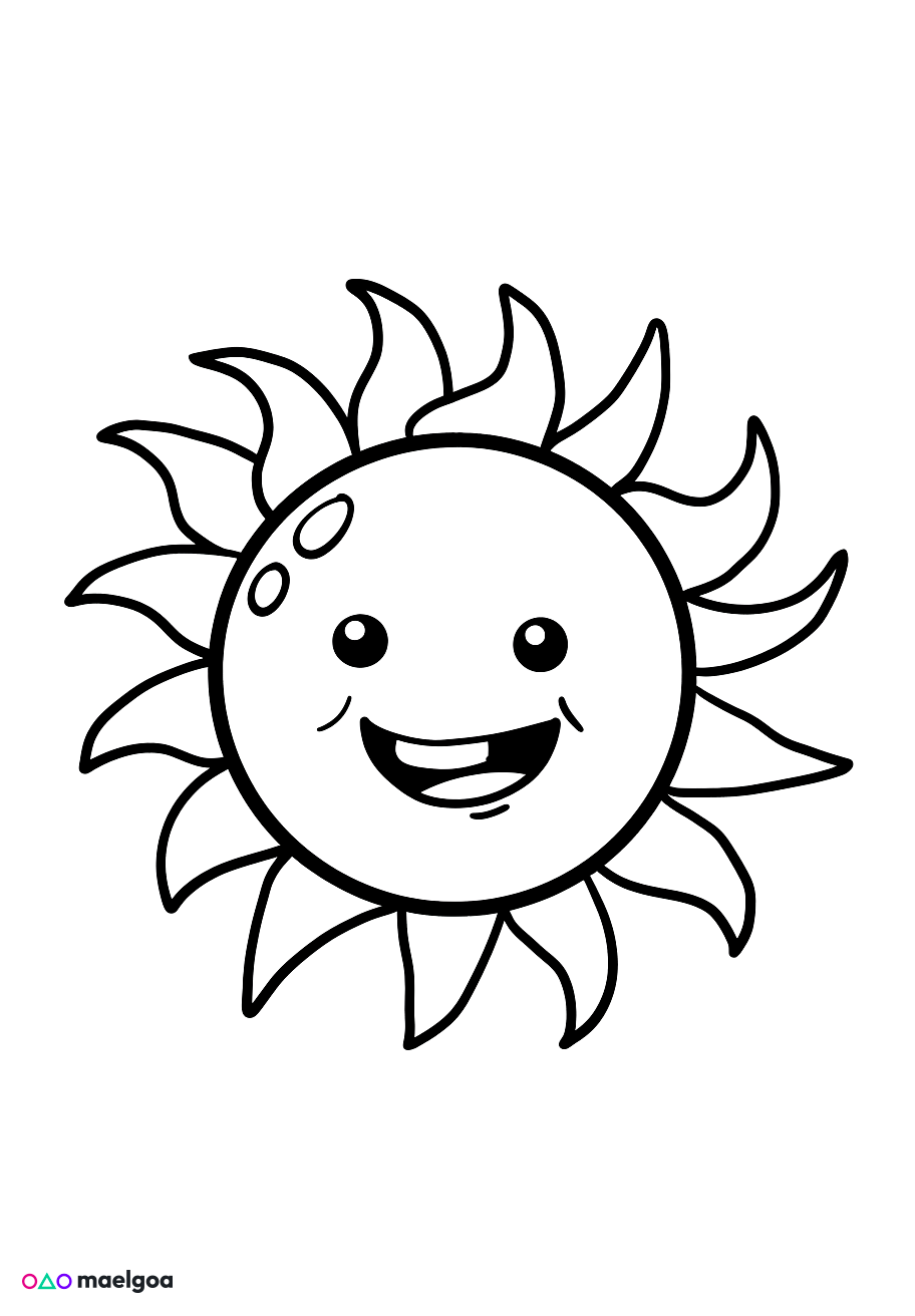 Image gratuite Coloriage soleil 4