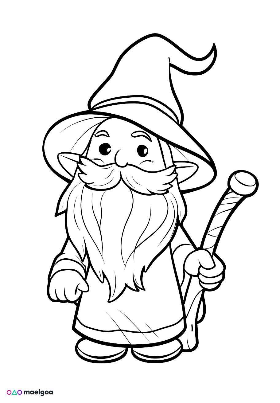 Image gratuite Coloriage sorcier 1