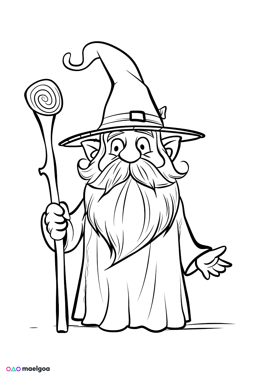 Image gratuite Coloriage sorcier 2