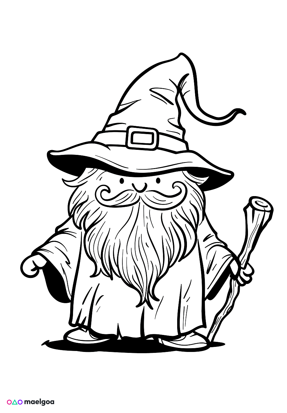 Image gratuite Coloriage sorcier 3