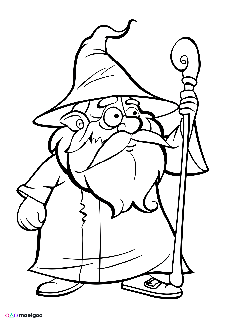 Image gratuite Coloriage sorcier 4