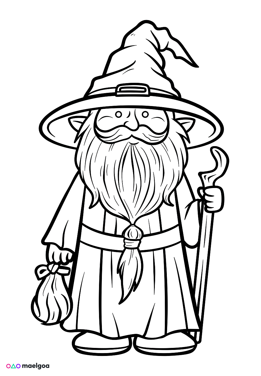 Image gratuite Coloriage sorcier 5