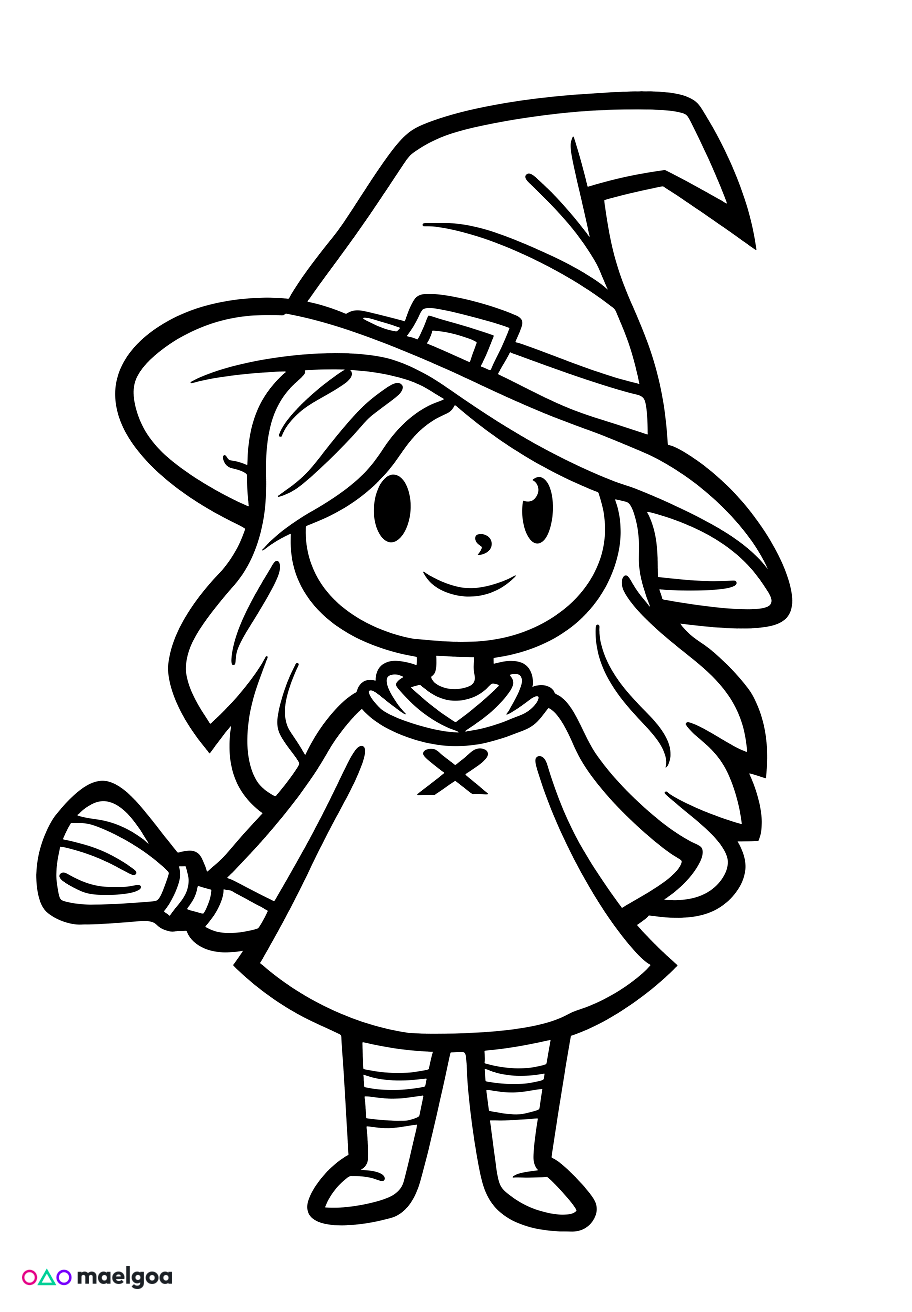 Image gratuite Coloriage sorcière 2