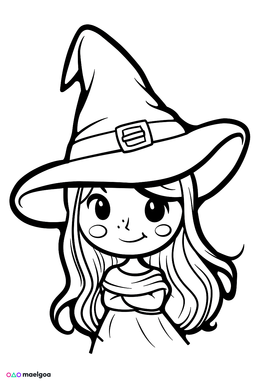 Image gratuite Coloriage sorcière 4