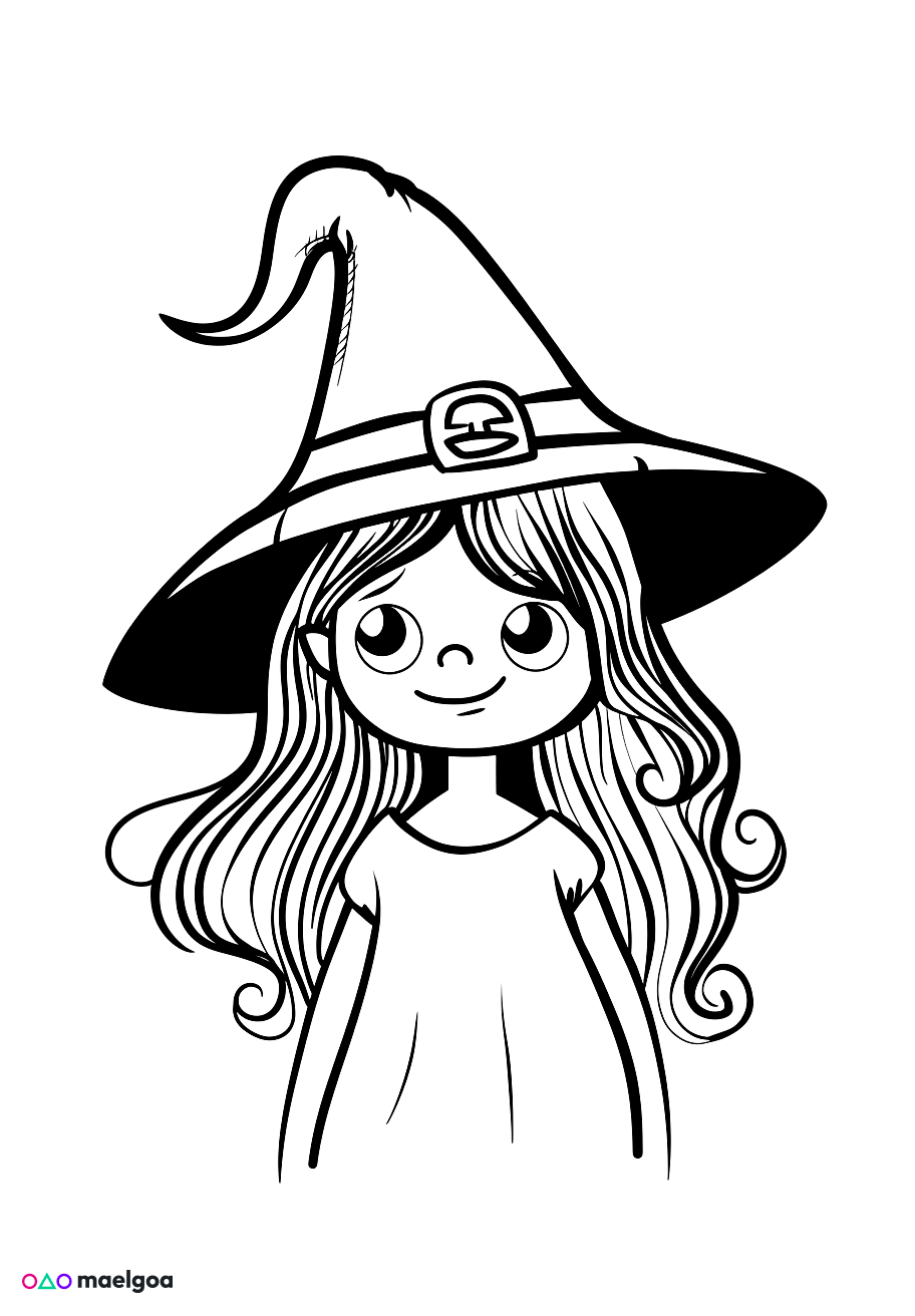 Image gratuite Coloriage sorcière 7