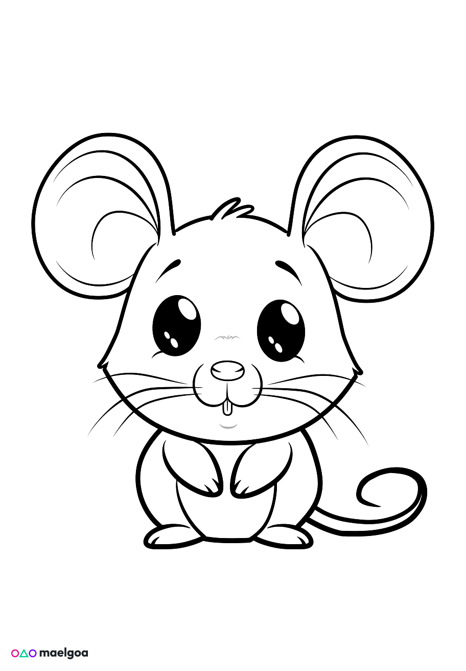 Image gratuite Coloriage souris 1