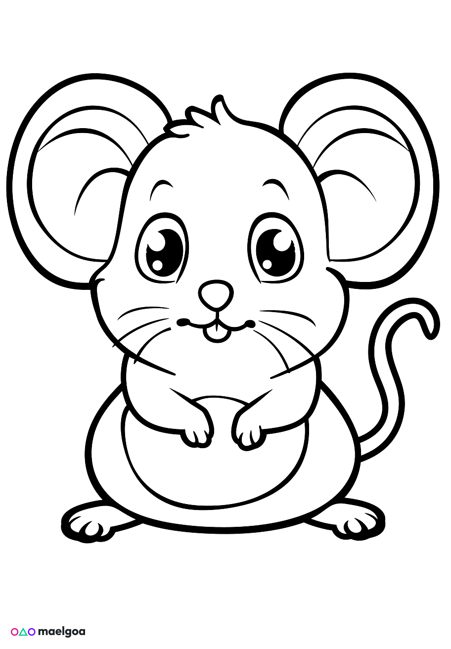 Image gratuite Coloriage souris 2