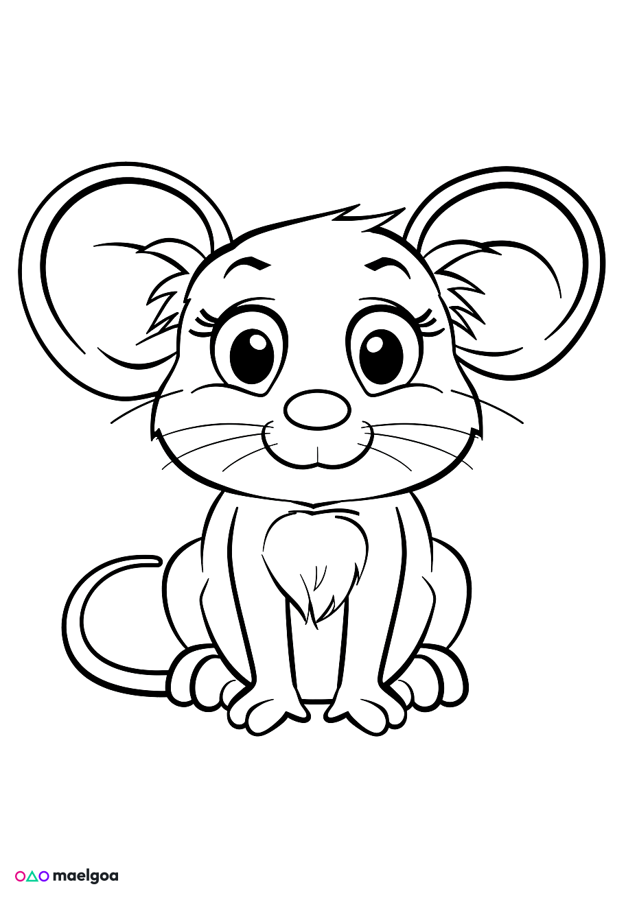 Image gratuite Coloriage souris 3