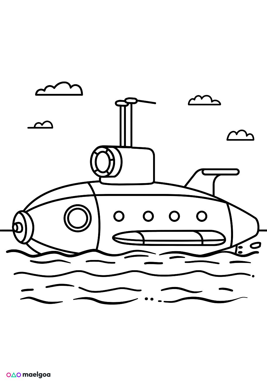 Image gratuite Coloriage sous-marin 1