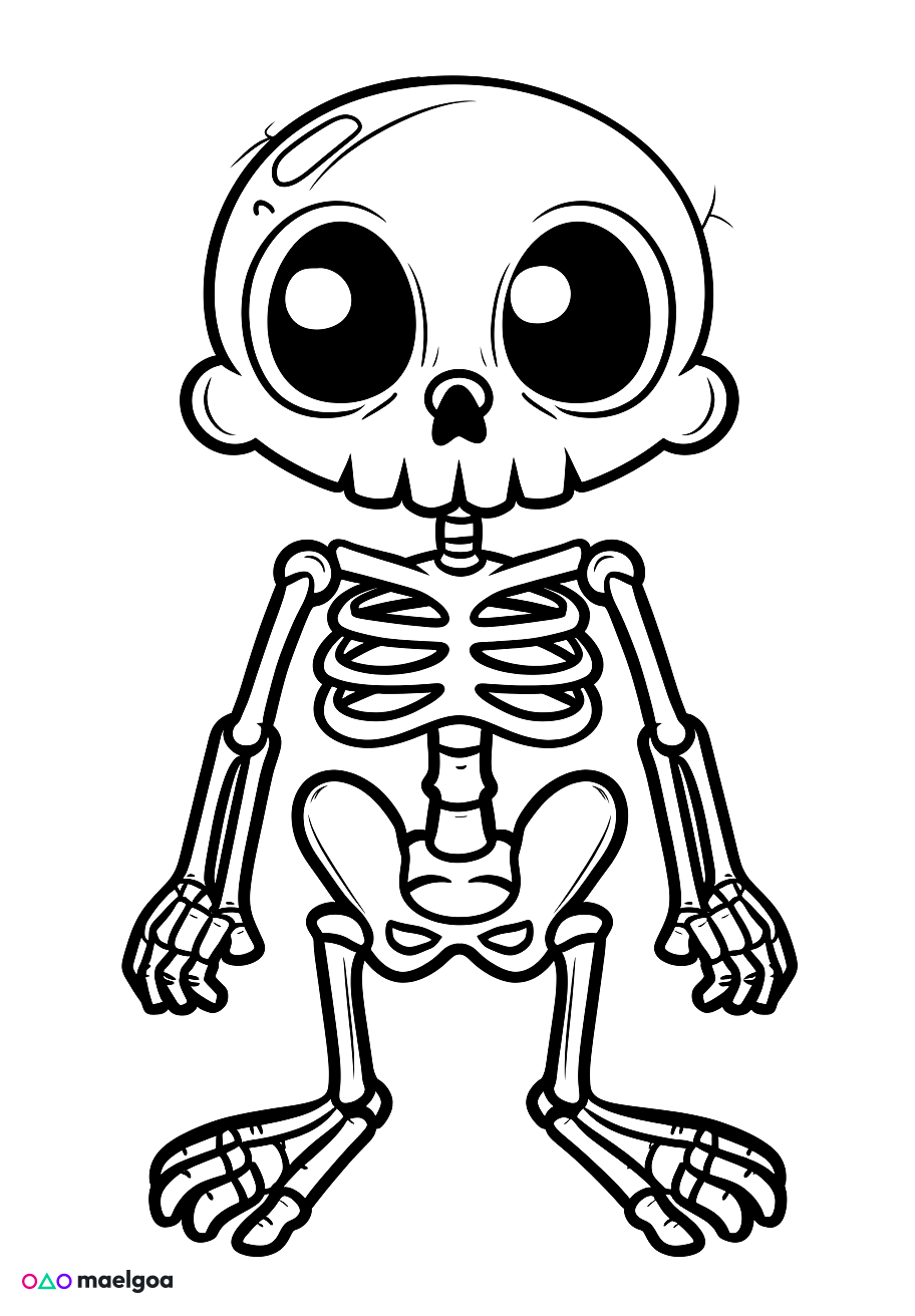 Image gratuite Coloriage squelette 1