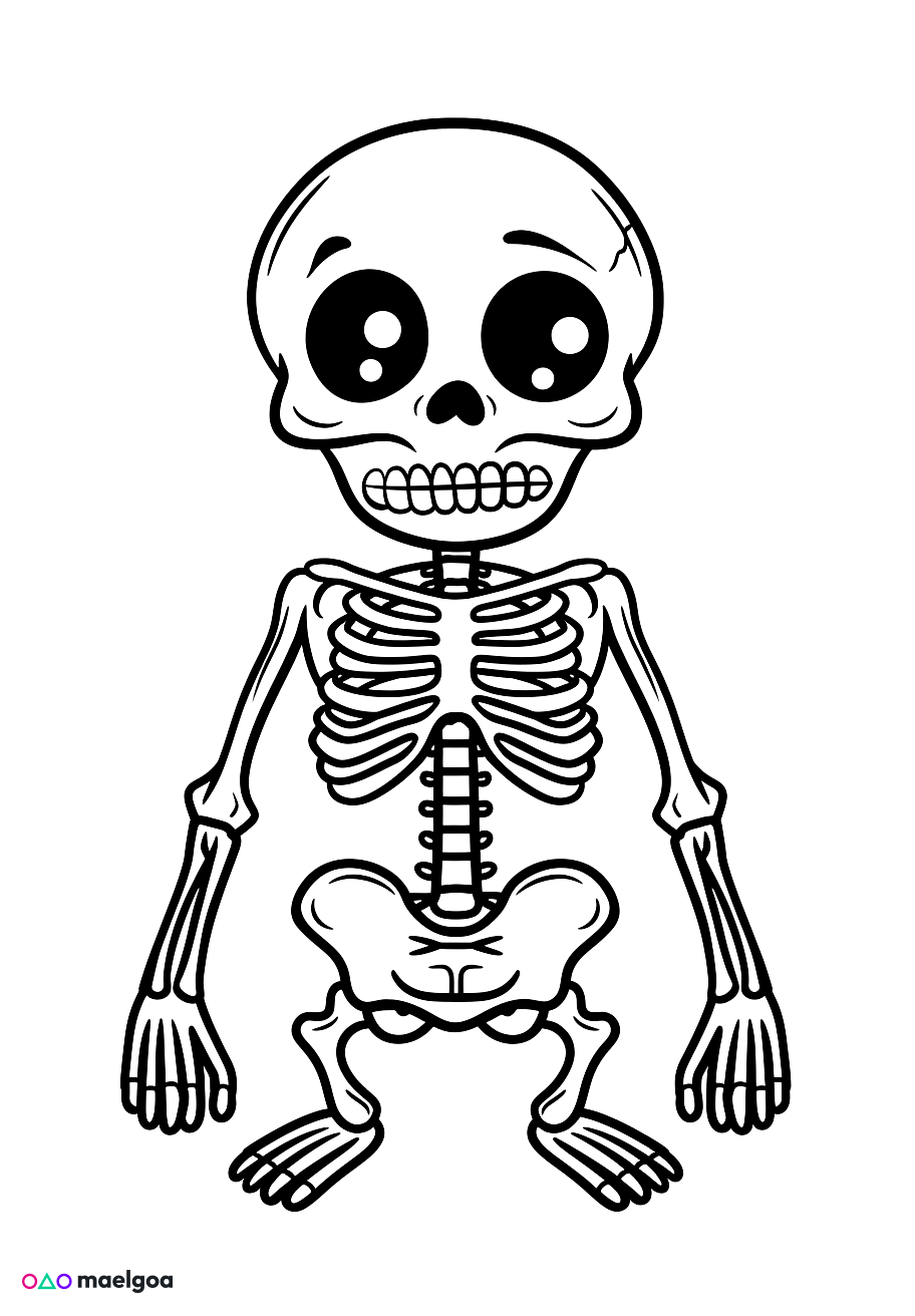 Image gratuite Coloriage squelette 2