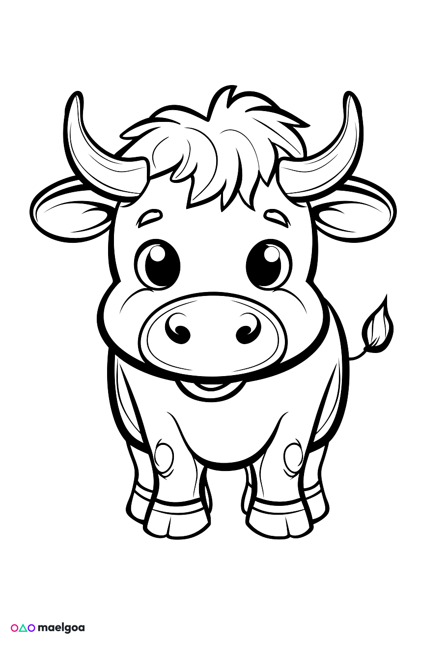 Image gratuite Coloriage taureau 1