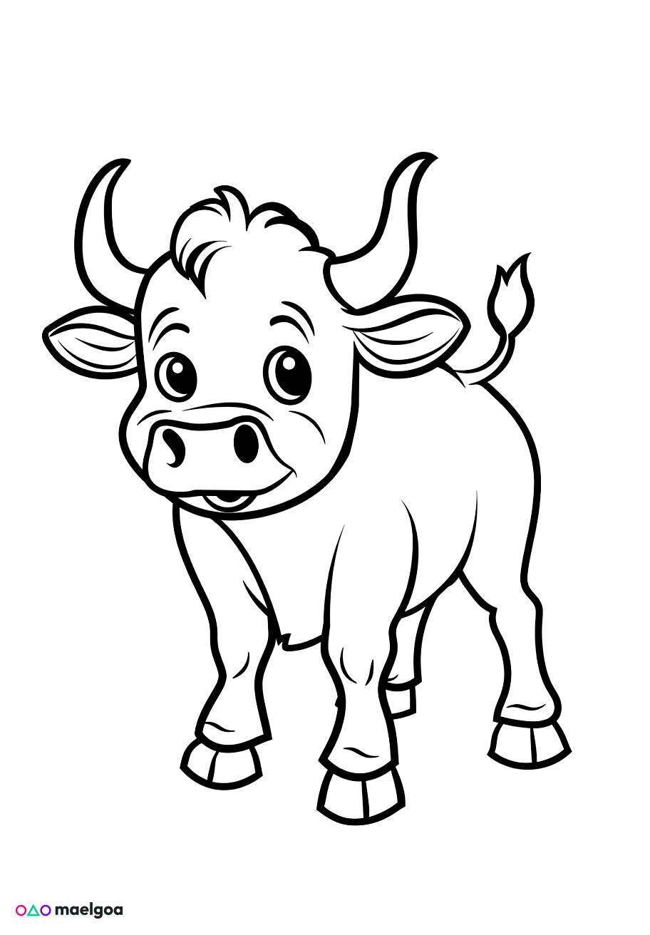 Image gratuite Coloriage taureau 2