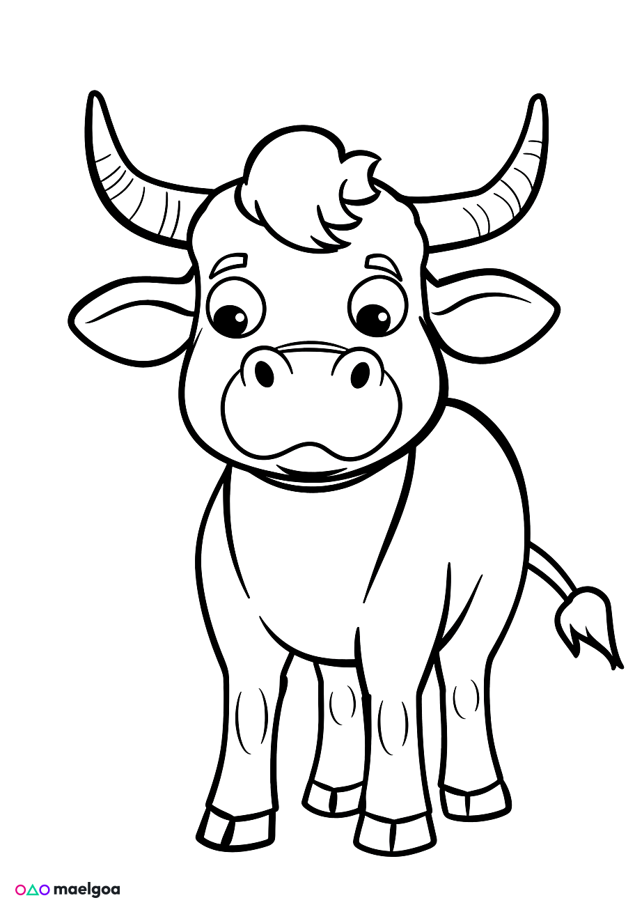 Image gratuite Coloriage taureau 3