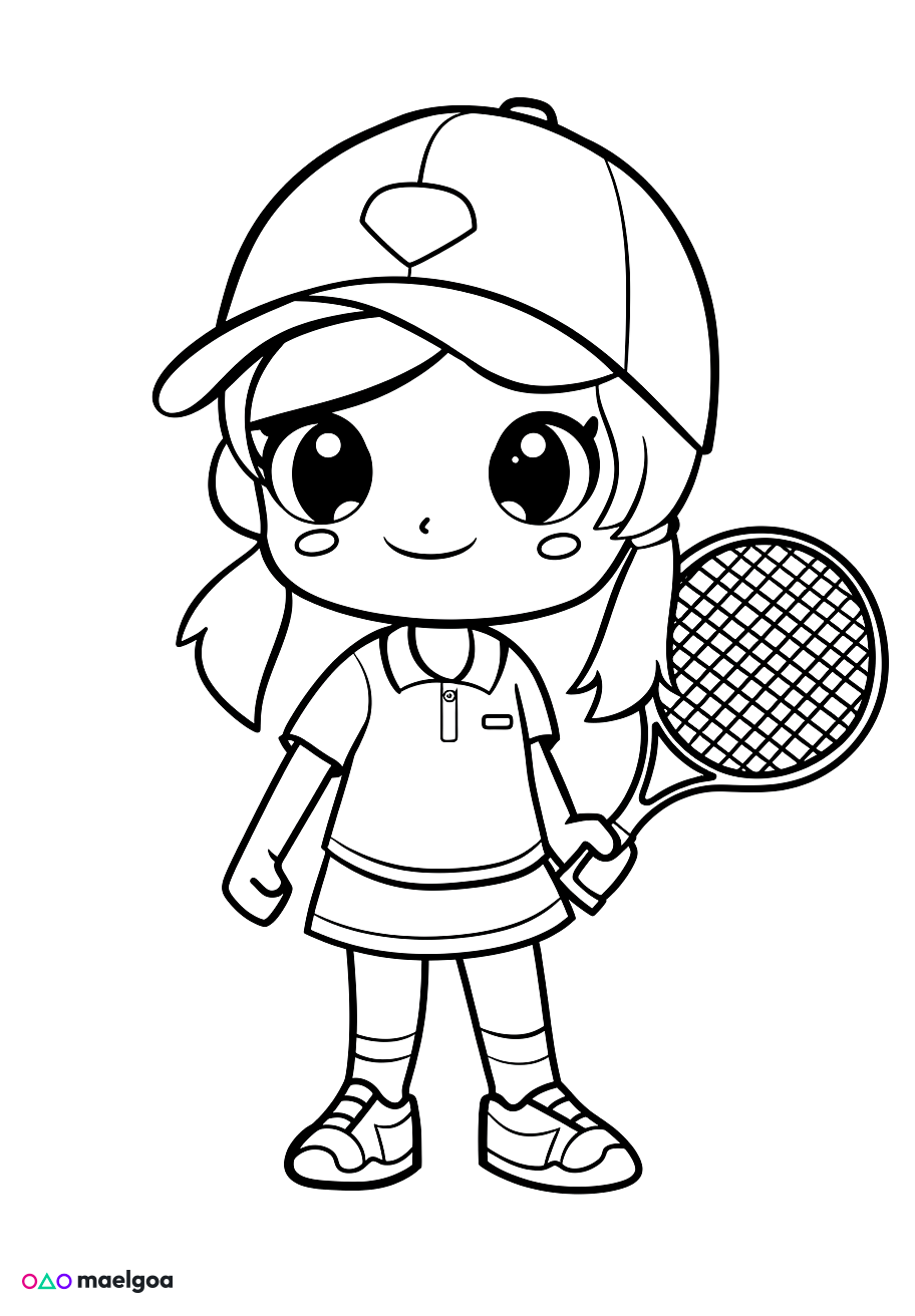 Image gratuite Coloriage tennis 1
