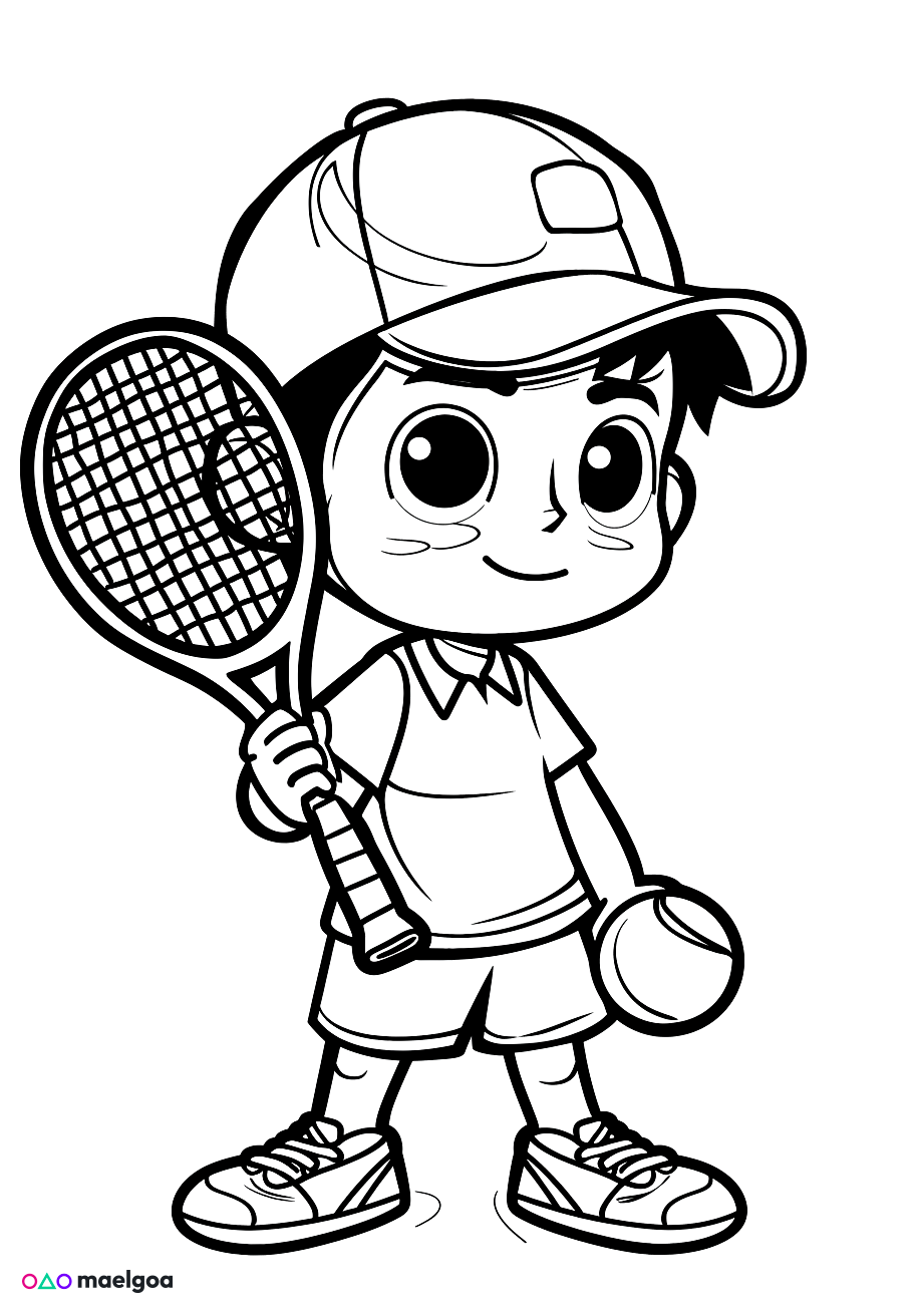 Image gratuite Coloriage tennis 2