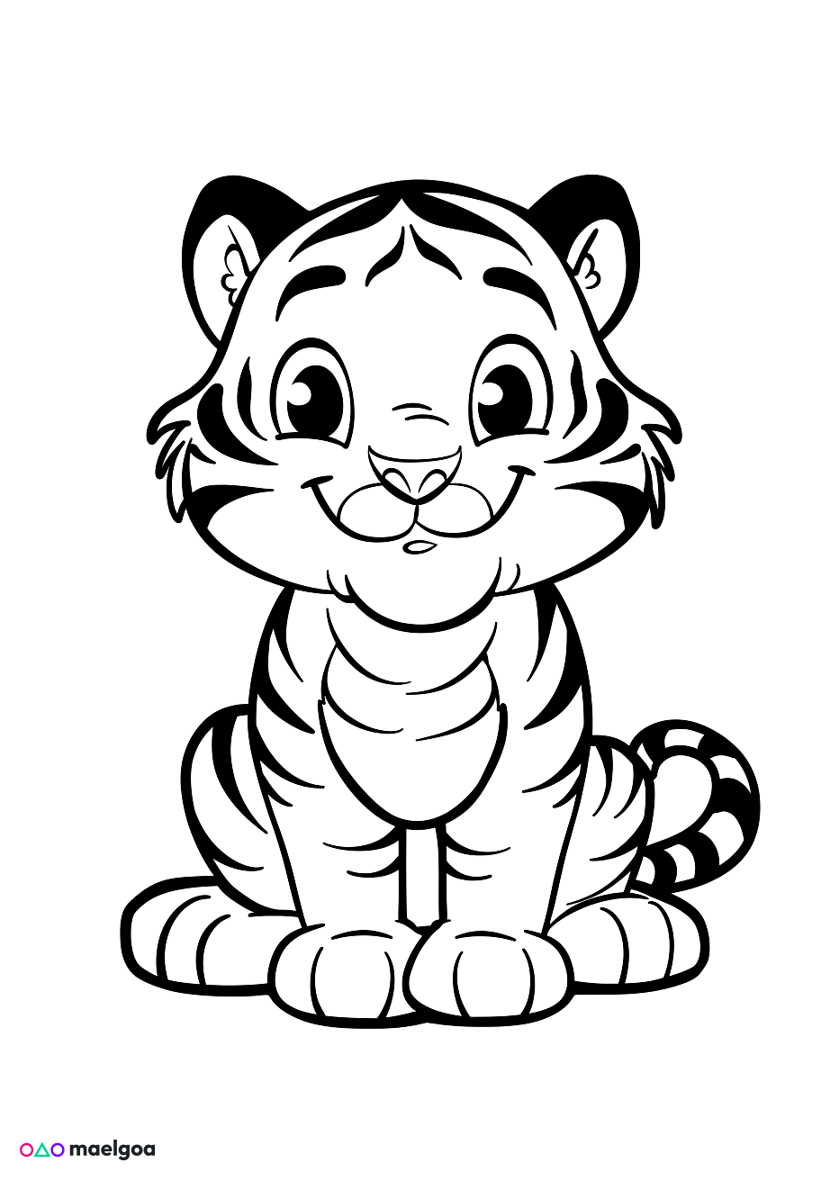 Image gratuite Coloriage tigre 1