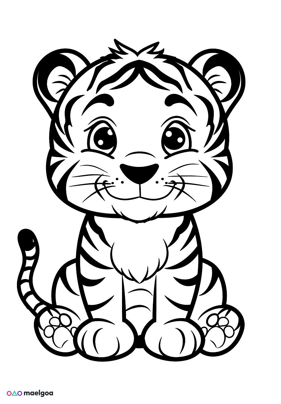 Image gratuite Coloriage tigre 6